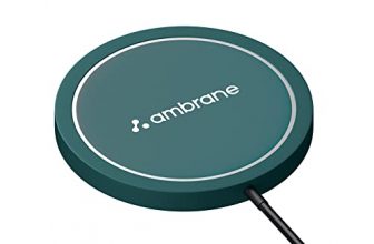 Ambrane Aero-Sync 15 Watt Fast Charging Wireless Pad, Compatible With Wireless Charging Enabled Devices, Smartphones (Green)