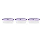 Simparte 360° Bpa-Free Modular Design Air Tight Kitchen Storage Container Set For Rice| Dal | Atta | Flour | Cereals | Pulses | Snacks, Stackable (Playful Purple, 525 Ml) – Set Of 3