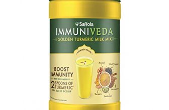 Saffola Immuniveda Golden Turmeric Milk Mix 400 G | Ayurvedic Immunity Booster Haldi Doodh | Healthy Drink For Kids & Adults