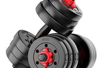 Fitbox Sports Intruder 20 Kg Adjustable Pvc Dumbbells Weights With Dumbbells Rods For Home Gym & Strength Training, 10 Kg X 2 (Black)