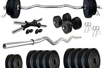 Starx Pvc 12Kg Weight With 3Ft Curl Rod Home Gym, Black