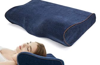 Memory Foam Pillow,Orthopedic Pillow For Neck Pain Cervical Contour Memory Foam Pillow,Orthopedic Pillow For Neck Pain Extra Filters Included (Medium, Blue)