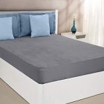 Amazon Brand – Solimo Water Resistant Anti-Bacterial Mattress Protector, Grey, Queen, 72X60 Inch (183 X 152 Cm)