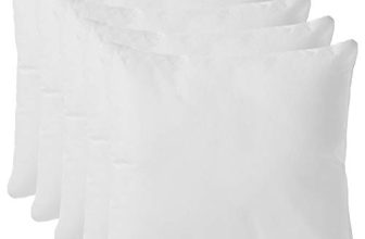 Amazon Brand – Solimo Microfiber Filled Cushion, 12 X 12 Inch (30.5 X 30.5 Cm), White, 5 Pieces