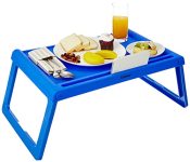 Amazon Brand Solimo Reinforced Polypropelene Plastic Multipurpose Foldable Tray – Turquoiseblue