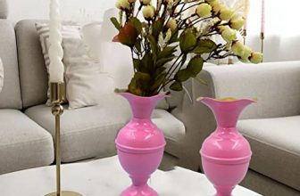 Craftvatika Metal Flower Vase For Home Decor – Pink (Pack Of 2)