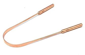 Kohinoor Craft Copper Tongue Cleaner Handgrip Design Anti-Microbial And Anti-Bacterial | Reduce Bad Breath Matte Finished Set Of 1