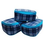 F Gear Cypress Plaids Blue Set Of 3 Pouch