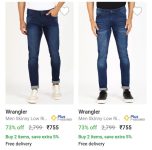 Wrangler Men Jeans 70% Off, starts at ₹755Buy 2 Save Extra 5%