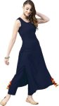 Endry Women Solid Straight Kurta(Blue)