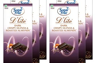 Sugar Free D’Lite Quinoa & Almonds Dark Chocolate Bar, 40G (Pack Of 6)