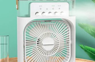 X4Cart Mini Cooler For Home Portable Mini Ac With 7 Color Led Light, 3 Timer, 3 Speed Mode, Humidifier Mist Fan Usb Personal Air Cooler Desk Fan For Shop, Office, Kitchen (White, Usb Powered)