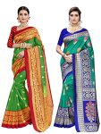 Satrani Women’S Art Silk Saree With Blouse (1694St126_1458St149_Green & Turquoise)