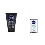 Nivea Men Face Wash, Deep Impact Intense Clean, 100G & Deodorant Roll On, Fresh Natural, 50Ml
