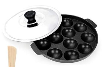 Tosaa Non-Stick 12 Cavity Appam Patra With Stainless Steel Lid- Back