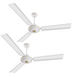Longway Star 1200Mm/48 Inch High Speed Anti-Dust Decorative 5 Star Rated Ceiling Fan 400 Rpm With 3 Year Warranty (White, Pack Of 2)