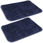 Amazon Brand – Solimo Anti-Slip Microfibre Bathmat, Solid, Royal Blue, Set Of 2 (35Cm X 50Cm)
