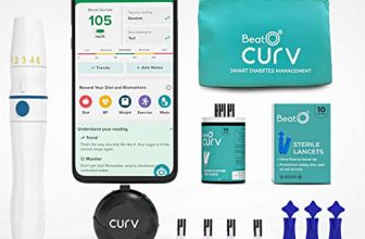 Beato Curv Smartphone Connected Glucometer Machine | Free 10 Strips & 10 Lancets (Type-C Usb Connector) | Sugar Test Machine | Iso Certified: Made In India