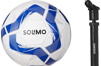 Amazon Brand – Solimo Pvc Football With Hand Pump, Size 5 White & Blue