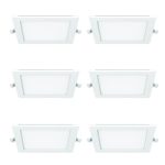 Polycab 12W Led Panel Light Scintillate Edge Slim Square Smart Offers Bright Lumination Long Lifespan No Harmful Radiation (Warm White, 3000K, 6 Pcs, Cut Out: 5.9 Inches)