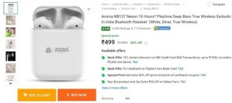 LOOT : Aroma Earbuds at ₹499👉Good Rating Also (according to price)