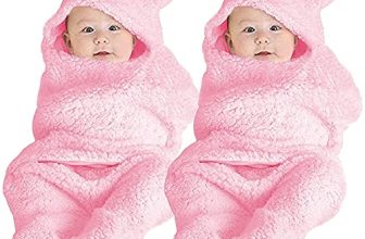 Beybee Newborn Babies 3 In 1 Blanket Wrapper-Sleeping Bag, Pink Plain, 0-9 Months, 72 X 68 Cm, 31″, Pack Of 2