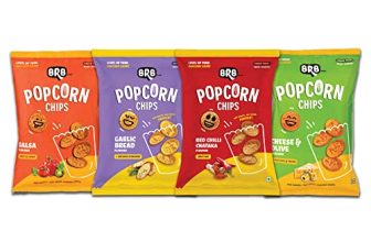 Brb Popcorn Chips | Popcorn Upgraded | 4 Packs X 48 Grams | 4 Flavours – Red Chili Chataka, Garlic Bread, Salsa, And Cheese & Olive