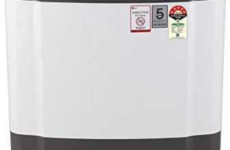 Lg 7 Kg 5 Star Semi-Automatic Top Loading Washing Machine (P7020Ngaz, Dark Gray, Wind Jet Dry)