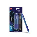 Cello Jetta Ball Pens | 3 Blue, 2 Black Pens|Jumbo Refill Ball Pen| Retractable Ball Pen Set For Students | Ballpen Pack