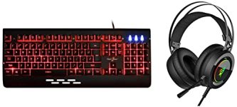 Redgear Blaze 7 Colour Backlit Wired Gaming Keyboard With Full Aluminium Body Windows Key Lock & Cloak Wired Rgb Wired Over Ear Gaming Headphones With Mic For Pc