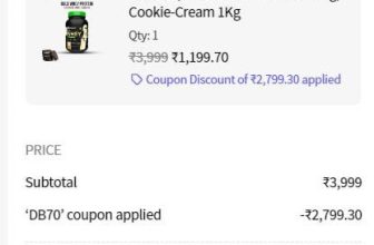 Fitspire Loot Back : Flat 70% Off Sitewide + Free Peanut Butter On Purchase Above ₹1499Apply Code ➜  EK70Gold Whey Protein 1 Kg at ₹ 1199Coffee : Cookie & Cream : Gold Whey Protein 2 Kg at ₹ 2399Coffee : Cookie & Cream : • Masterlink :  4 x High Protein Peanut Butter (340gm each) at ₹ 520 : Fit Women Multivitamin (60 Tablet) Pack of 2 + Free Neckband worth ₹1499 at ₹ 1139