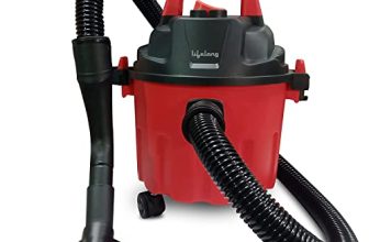 Lifelong Aspire 1000-Watt, 10-Litre Wet & Dry Vacuum Cleaner, Blower Function – For Home/Office/Car Use With High Power Suction; With Multiple Accessories; 1 Year Warranty (Red & Black)