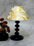 Contemprary Table Lampwith Khadi Gold Shade
