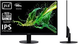 Acer Sa220Q 21.5 Inch (54.61 Cm) 1920 X 1080 Pixels Full Hd Ips Ultra Slim (6.6Mm Thick) Lcd Monitor With Led Back Light Technology, Amd Free Sync, 250 Nits, 1 X Hdmi 1X Vga With Hdmi Cable (Black)