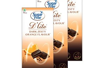 Sugar Free D’Lite Zesty Orange Flavour Dark Chocolate Bar, 80G (Pack Of 3)