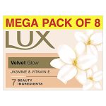 Lux Velvet Glow Jasmine & Vitamin E For Glowing Skin Beauty Soap Offer Pack 8X150 G