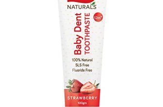 Luv Lap Naturals 100% Natural Baby Toothpaste 100G, Strawberry Flavour, Sls & Fluoride Free Kids Toothpaste, Removes Plaque, Prevents Bacteria, Ensures White Teeth, Neutral Ph, 12M+