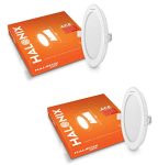 Halonix 18W Ace 6500K Cool White Round Led Recess Downlighter | Pack Of 2 | Cut Out: 8 Inch | Led Ceiling Light For Home And Hall