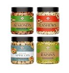 Nature Purify Dry Fruits Festival Gift Pack 1 Kg (Almond, Cashew, Raisins, Apricot – 250G Each)