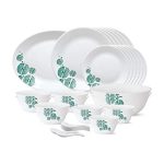 Larah By Borosil – Tiara Series, Woodstock, 33 Pcs, Opalware Dinner Set, White