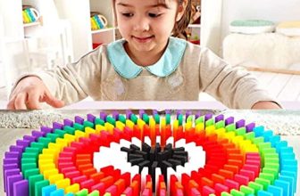 Toy Imagine™ 120 Pcs Colorful Wooden Domino Block Set Toy For Kids Educational Dominoes And Fun Learning Activity Game Play | Helps Skill Development And Color Recognition (12 Colors)