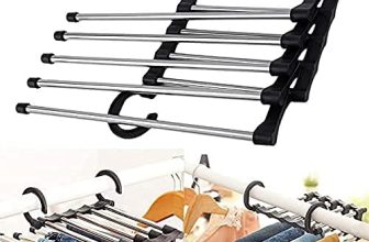 Dawn Market 5 In 1 Pant Rack Shelves Plastic Metal Magic Hangers Malty Purpose Hanger White And Steel.