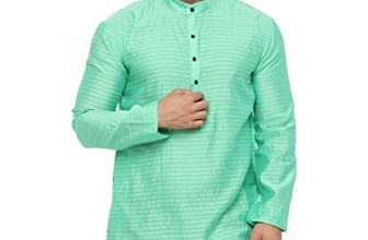 Showoff Men’S Cotton Regular Tunic Shirt (Alderkurtha10027_Green 44)