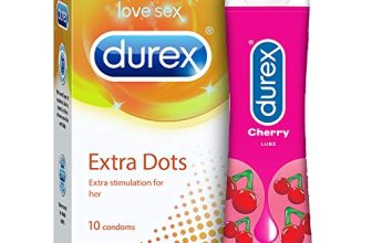 Durex Extra Thin Condoms For Men – 10 Count With Durex Lube Cherry Flavoured Lubricant Gel For Men & Women – 50Ml | Water Based Lube | Suitable For Use With Toys