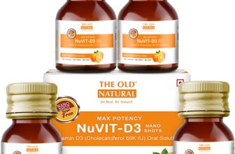 The Old Natural Nuvit D3 Vitamin D3 60000 Iu I Cholecalciferol Vitamin D3 60000 Iu Sugar Free Nano Shots I Once In A Week – 5Ml Pack Of 4 Nano Shots, Oil