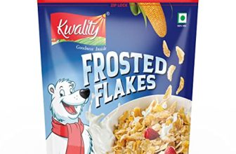 Kwality Frosted Flakes – Made With Golden Corns, 99% Fat Free, Natural Source Of Vitamin, Iron And Protein 1Kg [Pack Of 1]