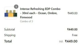 76% OFF LOOT : The Man Company Intense Refreshing EDP Combo at ₹ 449 + Free Shipping( Ocean, Ombre, Firewood )LOOT MAX | Trusted Site + Free Delivery on Everything |