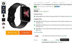 boAt Storm 1.3 CurvedDisplay Smartwatch at ₹999Branded Smart Watches Starts at ₹999