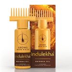 Indulekha Bringha Ayurvedic Hair Oil 100 Ml, Hair Fall Control And Hair Growth With Bringharaj Oil – Comb Applicator Bottle For Men & Women