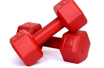 Fitbox Sports 2Kg Hexa Pvc Dumbbells (1Kg X 2) Red